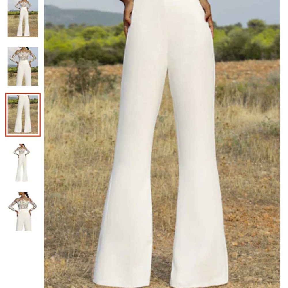 BRAND NEW White Flare Wide Leg Pants